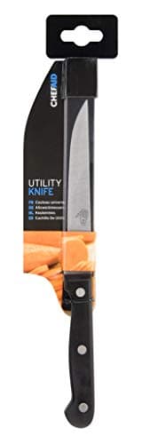 Chef Aid Utility Knife in Black – Stainless Steel Blade, Ergonomic Handle, Dishwasher Safe, Perfect for Everyday Food Prep