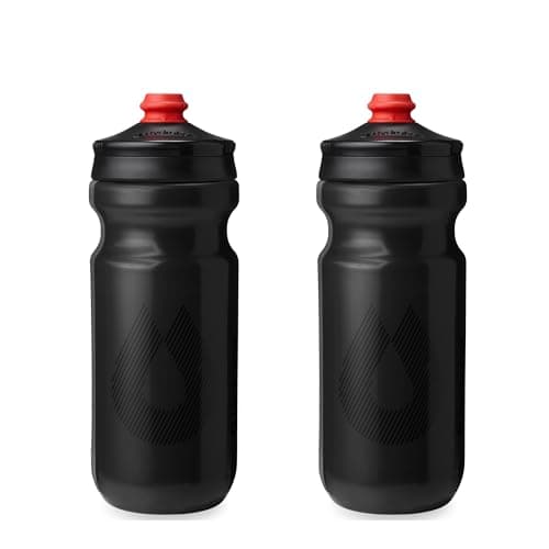 HydraPak Breakaway Surge Lightweight Bike Water Bottle 2-Pack - High Flow, Cycling & Sports Squeeze Bottle (Charcoal, 600ml / 20oz)