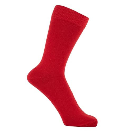 ZAKIRA Combed Cotton Dress Socks - Plain Colour Business Crew Socks for Men & Women, Soft Breathable Cotton, 6-10 (UK), Red — view 3