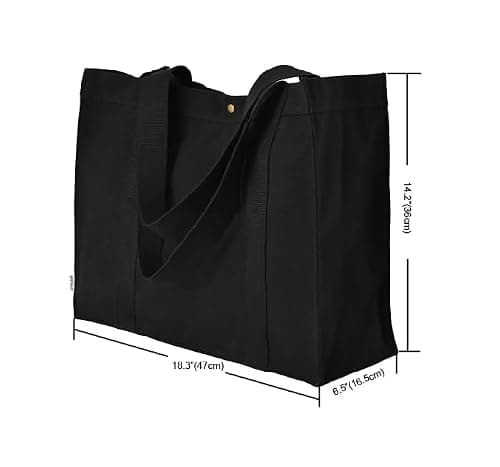 Augbunny Durable Cotton Canvas Extra LARGE Beach Tote Shopping Bag Multi Purpose Casual Fashion Bag — view 4