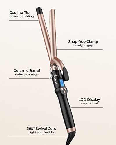 19mm Curling Tong Extra Long Barrel,110-210°C,Small Spiral Curl — view 6