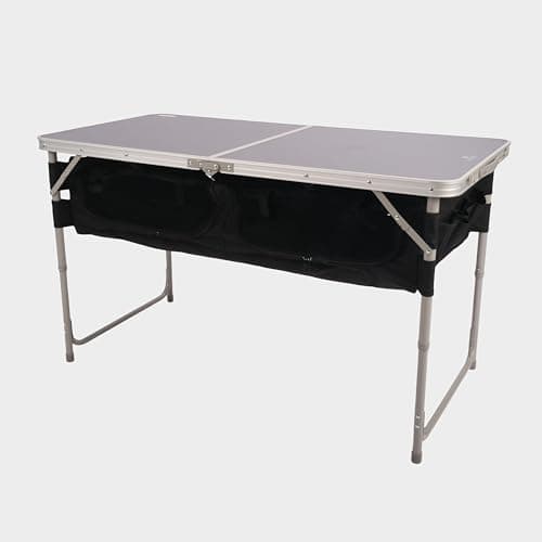 Hi-Gear Basecamp Storage Table with Steel Frame, Zipped Compartments & Pockets, Portable, Lightweight, Folding & Easy to Assemble Furniture, Ideal for Camping & Festivals, includes Carry Bag (Grey) — view 4