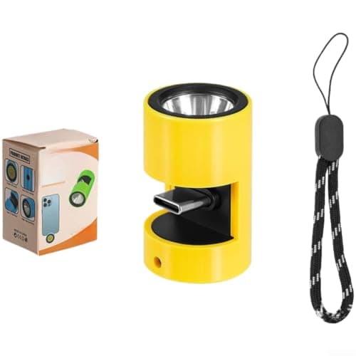 Compact Rechargeable for mini Torch Keychain Light High Intensity LED Pocket Flashlight for Outdoor Travel 15g(Yellow)
