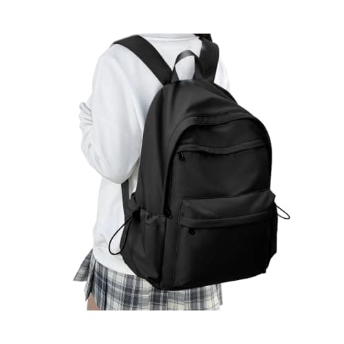 HYC00 School Backpack Womens, Unisex Casual Daypack High Secondary School Bags for Teenage Girls Water Resistant Laptop Backpack Travel College Rucksack Backpacks for Women Men Schoolbag, K1-Black