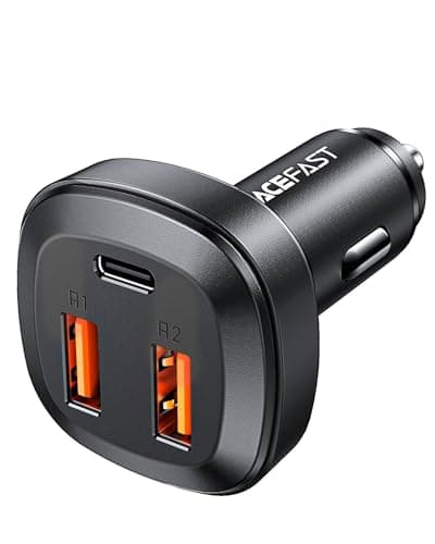 ACEFAST Fast Car Charger USB-C – 66W / 165W PD3.1 Multi-Port Car Adapter, USB-C & USB-A Fast Charging for iPhone, Samsung, Android, iPad, Laptop, Tablet, Gaming & DJI Devices