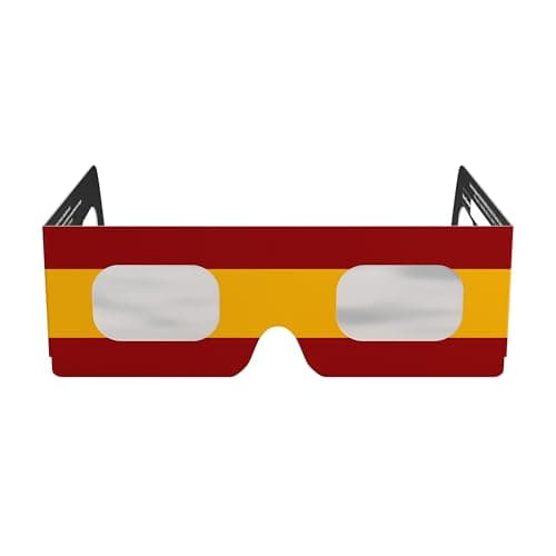 Solar Eclipse Glasses ISO 12312-2 & CE Certified – Safe Solar Viewing for Direct Sun & August 2026 Eclipse | Paper Cardboard Frame, Made in EU | For Kids & Adults | 10 Pack | ES — view 2