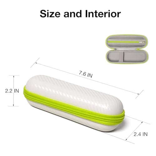 Nincha Travel Case Compatible with Philips Hybrid Electric Trimmer and Shaver, Face + Body Groomer QP2724/90, QP2834/70, QP1924/70, QP6531/70, Hard Carrying Case, Portable Bag, White&Limegreen — view 2