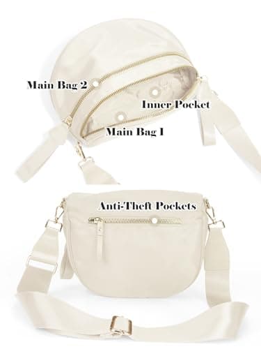 Pure Colour Crossbody Bag Bum Bag for Women,Spacious Purse Fanny Packs Belt Bag,Oversized Bum Bag, Colour Bum Bag-Beige, 11.0 Inches X 8.6 Inches X 4.5 Inches, Casual — view 4