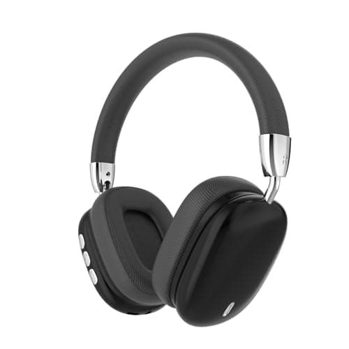 B36 Wireless Over-Ear Headphones, Bluetooth,Foldable and portable , Premium Mesh Fabric, Silver Metal Accents Suitable for travel, learning, sports, listening to music and other scenarios (黑色)