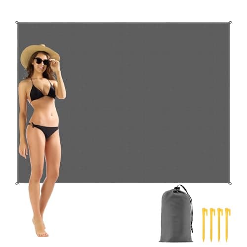 AYBUY Outdoor Travel Blanket, 200 x 140 cm Sandproof Beach Mat, Black