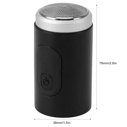 Mini Electric Shaver, Compact Electronic Shaver Digital Beard Trimmer for Home Car Travel, USB Rechargeable, 500mAh Battery, Single Blade Head, Black, IP7X Waterproof — view 2