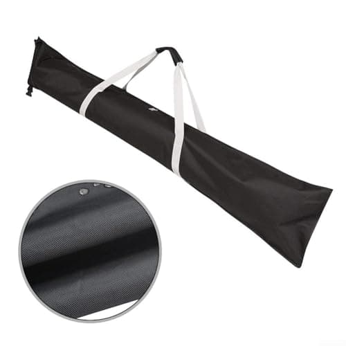 Oxford Ski Bag with Adjustable Straps for 170-185cm Skis, Water-Resistant Foldable Ski Pole Storage Case with Reinforced Handles, Black — view 4