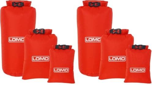 Lomo 6 Pack Lightweight Roll Top Dry Bags. 8L, 6L, 3L
