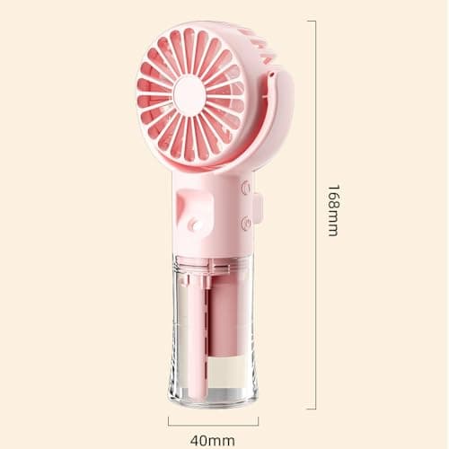 dididudi Misting Fan Mini Handheld Fans with Lanyard USB Rechargeable Portable Fans Pocket-Size Cooling Desk Rotating Fan for Travel Kids Women Summer Gift for School Office Outdoor Camping (Black) — view 6