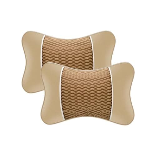 QIZUN 2Pcs Car Headrest Pillow Neck Support Set Accessories for Lexus IS300h ES-300h LS500h RC300h-F, Ergonomic Travel Cushion Comfy Seat Pillow,Beige