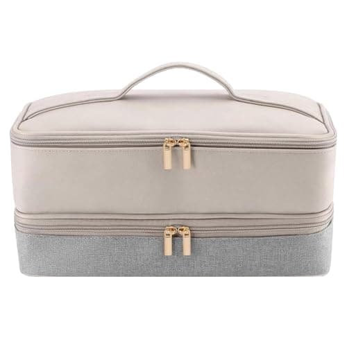 Hair Dryer Case, Hair Tool Organizer, 15x6x6 Inch Double-Layer Dryer Case, Waterproof Travel Organizer Bags with Handle and Zipper for Flat Curling Iron Hairdryer — view 5