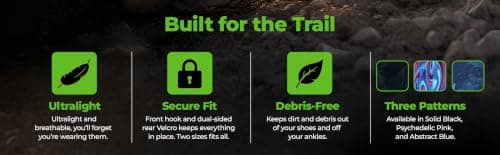 Mountain Mike Hiking Gear Boot Gaiter Black (L/XL) — view 6
