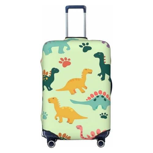 Kaifanee Elastic Travel Luggage Cover Suitcase Protector, Boys Dinosaur Dino Cartoon Animals Suitcase Baggage Cover Anti-Scratch Fits 23-26 Inch Luggage