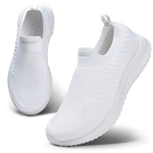 Walking Shoes Mens Light Weight, Trainers Men Barefoot, Loafer Shoes Slip On Sneakers with Anti Slip Soles Lightweight Walking Shoes Athletic Running Shoes Gym Workout Shoe with Arch Support White — view 2
