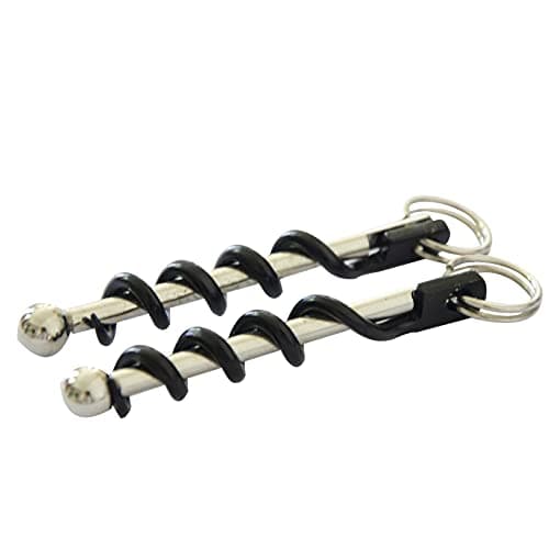 Macupon Stainless Steel Black Mini Portable Waiters Corkscrew with Keychain, 2 Pack, Perfect for Travel, Wine Lovers, Waiters & Bartenders — view 3