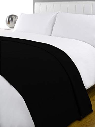 Adore Home Soft Warm Polar Fleece Blanket Large - Cosy Throw for Sofa, Bed, Travel, Car and Camping, 120x150cm, Black — view 2