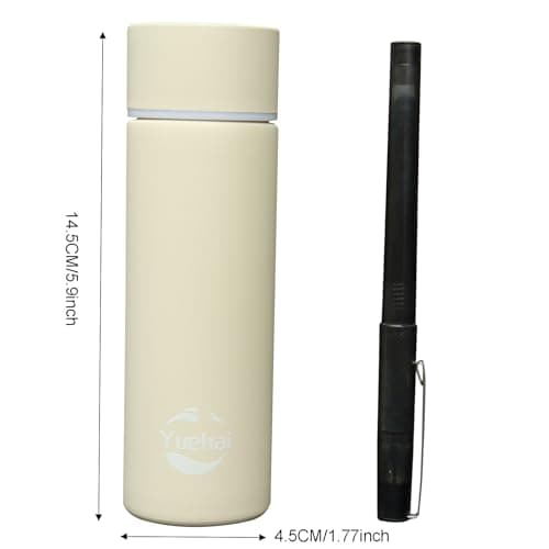 Stainless Steel Water Bottle, Mini Flask 150ML,Coffee Vacuum Small Flasks Small Capacity Portable Travel Drink Water Bottle Insulated Cup (Matte White) — view 2