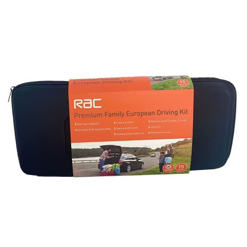 RAC Premium Family European Driving Kit - Car Travel Kit for Roadside Emergency & Breakdown in Europe - First Aid Kid, Hi-Vis Vests, Spare Bulb Kit, UK Car Sign, 2 x Warning Triangle & Torch — view 2