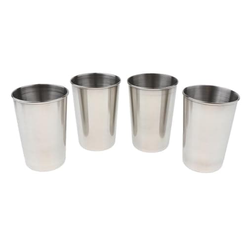 ICDKOYK Outdoor Stainless Steel Cup Set Travel Camping Sippy Cups Portable Metal Mugs for Kids Adults Outdoor Sippy Cups for Home Outside Activities Stackable Unbreakable Drinking — view 5