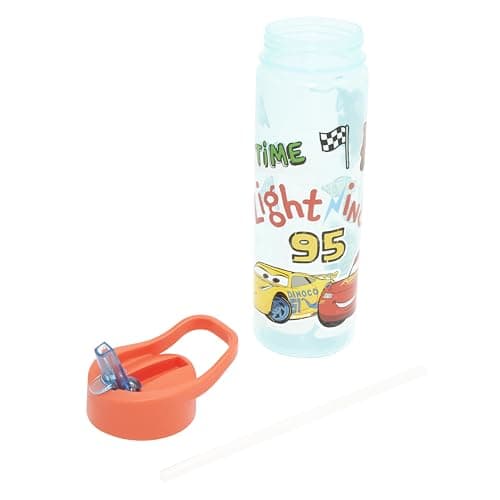 Disney Cars 600ml Kids Water Bottles with Straw by Polar Gear - Back to School Supplies for Boys - Lightning Mcqueen Gifts - Official Pixar Cars Merchandise — view 5