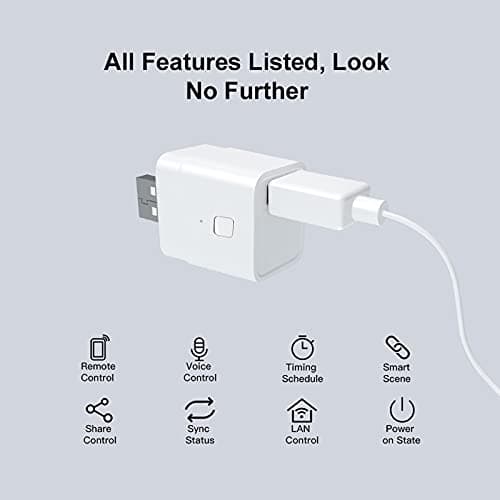 Splenssy 3PCS Tuya Micro 5V Wireless USB Smart Adaptor Flexible and Portable Make USB Devices Smart via Tuya APP Voice Control Compatible with Alexa Google Home — view 5