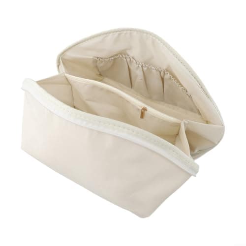 Underwear Storage Bag with Compartments for Bras Socks and Lingerie Portable Organizer Memory Cloth Pouch Lightweight Case for Home Travel Drawer 25x13x13cm White Pink(C) — view 2