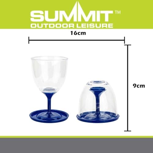 VFM e-Store - Collapsible Wine Glasses Pack Away - Camping, Travel Holiday Accessories for Summer - 9cm X 16cm- 10Oz / 285Ml Blue X 1 Pack Of 2 — view 2