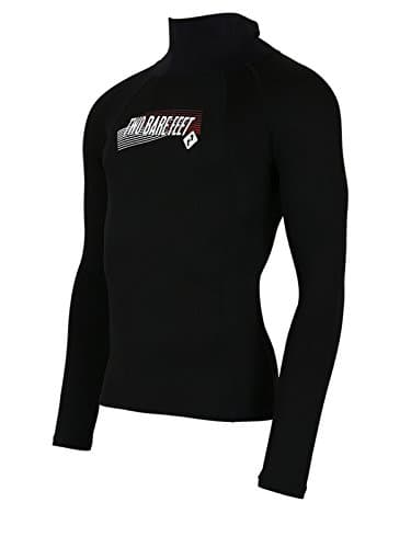 Two Bare Feet Adults Thermal Fleece Lined Rash Guard Vest - Long Sleeve UV Protection Surf Base Layer, Wetsuit Swimming Top for Surfing, Snorkelling & Watersports (Black, XS) — view 2