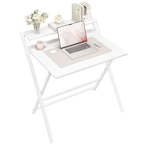 Yaheetech Foldable Desk with Monitor Stand 80 cm