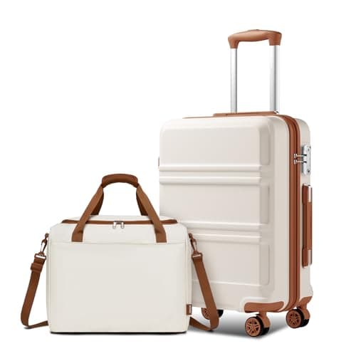 Kono 2 PCS Luggage Set 55x40x20cm Suitcase & 40x30x20cm Ryanair Cabin Bag