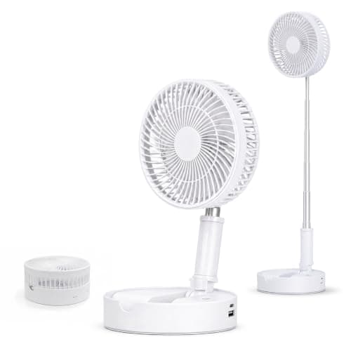 Status IONOS 7" Foldable Rechargeable Desk Fan, White