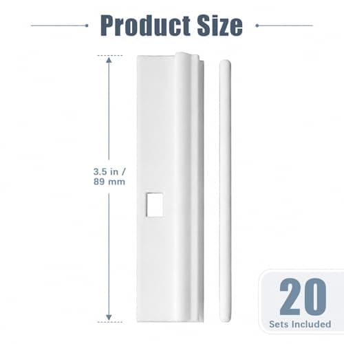 20 PCS DIY Adjustable Vertical Blind Hanger, Replacement Vertical Blind Top Hangers for 89 mm Slats, Vertical Blinds Repair Parts Set, White Blind Slats Accessories Kit with Bottom Weights — view 2