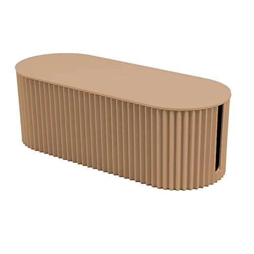 Plastic Cable Management Box, Multifunctional Northern Europe Wire Cable Storage Case Cord Organizer Box Hide Charger Adapter for Home Offices (Khaki)