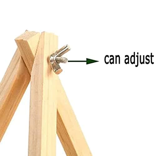 iFutniew 9.4 Inch Tall Natural Pine Tripod Easel Photo Painting Display Portable Tripod Stand and Adjustable Desk Stand (12 Pack) — view 5