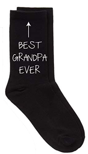 Best Grandpa Ever Black Calf Socks Birthday Socks Mens Birthday Father Day(Size: One Size)