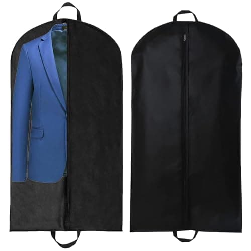 2 PCS Suit Bag for Man 60x120cm, Suit Carrier Bag Dust Cover Storage Bag Suit Cover for Suits, Breathable Garment Suit Clothes Covers Bags Reusable Full Zipper Garment Bag for Travel or Home