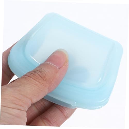 OUNONA Pill Pouch Organizer, Silicone Pill Bags Reusable Medicine Case with Airtight Resealable Slide Lock for Pills Travel Small Items Clear Blue — view 6