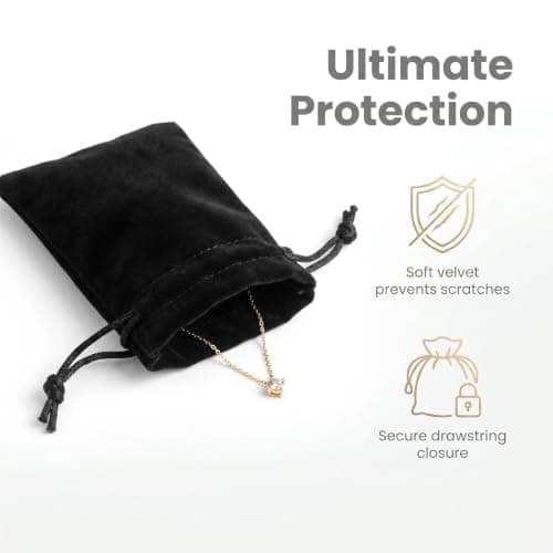 RevpoltIQ 8 Pcs Black Velvet Jewellery Pouches 15x12cm Small Drawstring Bags for Jewellery, Rings, Earrings Storage, Wedding Favor Bags, Gift Packaging, Travel Jewellery Pouchs Set — view 2