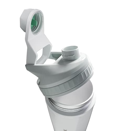 VOLTRX ChillMix Shaker Bottle Insulated Stainless Steel - USB C Rechargeable Electric Protein Shake Mixer, Shaker Cups for Protein Shakes and Meal Replacement, Ice White, 16 oz — view 3