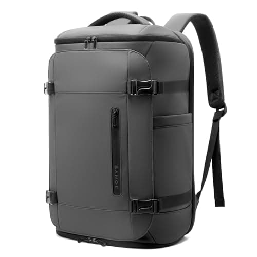 BG FUTURE AESTHETICS Travel Backpack with Shoe Compartment, Weekend Business Hand Luggage, Flight Approved Cabin Luggage, Lightweight and Waterproof for 15.6-17.3 Inch Laptop, Grey, L, Business