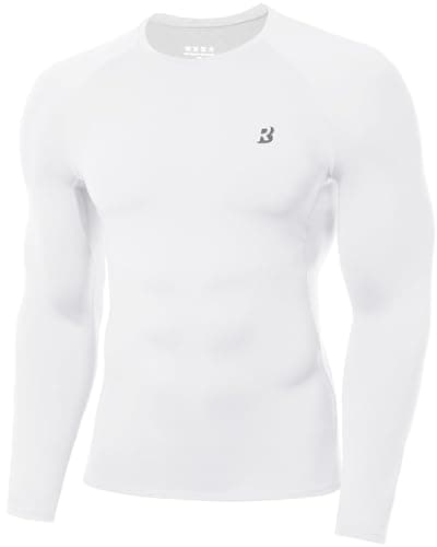 Roadbox Men's Compression Top, Long Sleeve Running Base Layer, Quick-Drying