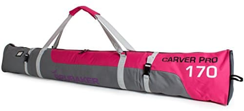 BRUBAKER Combo 'Superfunction 2.0' Ski Boot and Helmet Bag and 'Carver Pro 2.0' Ski Bag for 1 Pair of Ski up to 170 cm Light Pink/Grey — view 6