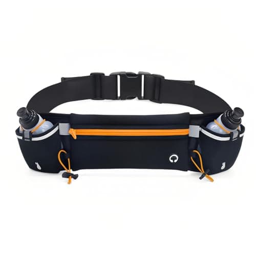 Running Belt with Water Bottles (2x180ML) Adjustable Hydration Waist Pack