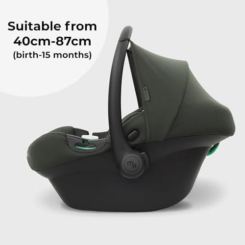 My Babiie MBCS02 i-Size Baby Car Seat - 40-87cm (Birth to 15 Months Approx.), R129, Group 0+, Lightweight Infant Carrier, Large Canopy, Newborn Insert, Adjustable Headrest - Forest Green — view 2