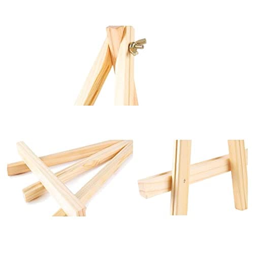 iFutniew 9.4 Inch Tall Natural Pine Tripod Easel Photo Painting Display Portable Tripod Stand and Adjustable Desk Stand (12 Pack) — view 2